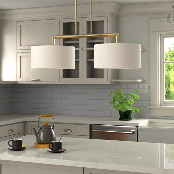Wade Logan® Aleksis 2 Light Kitchen Island Linear Pendant & Reviews